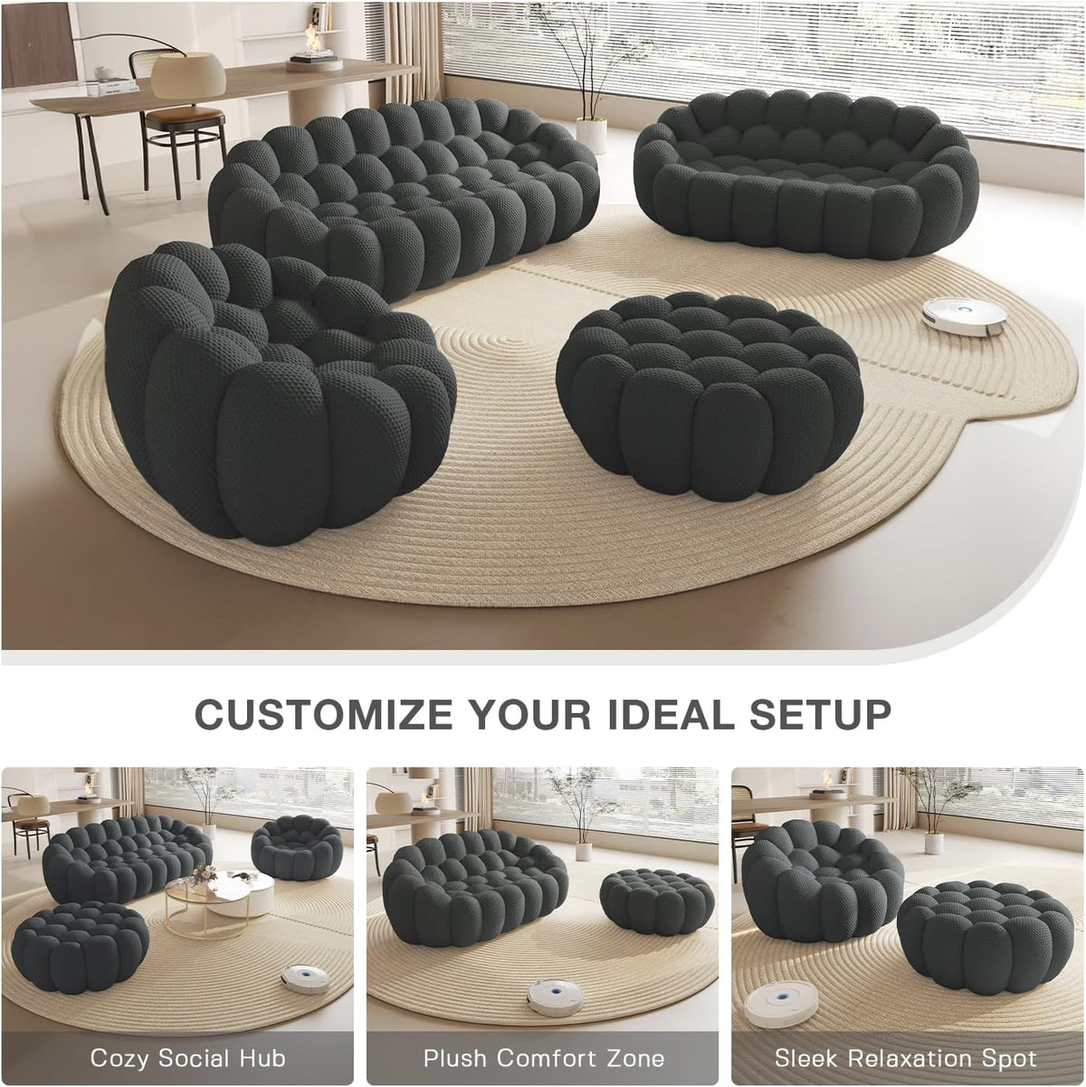 Modern Curved Sofas for Living Room