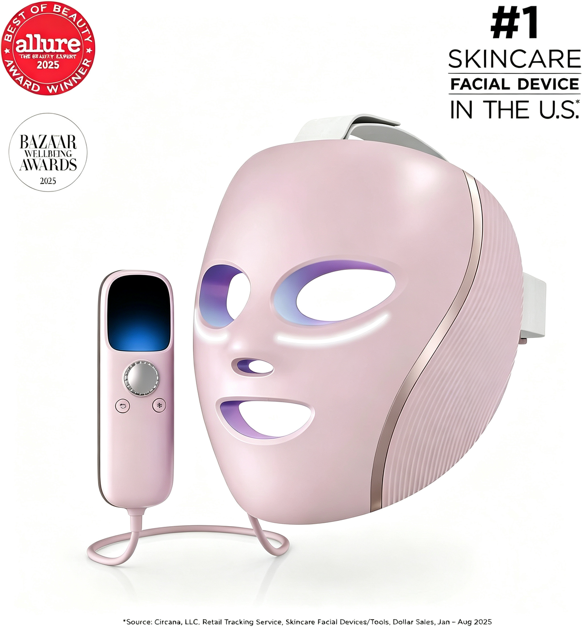 CryoGlow LED Face Mask with Under-Eye Cooling