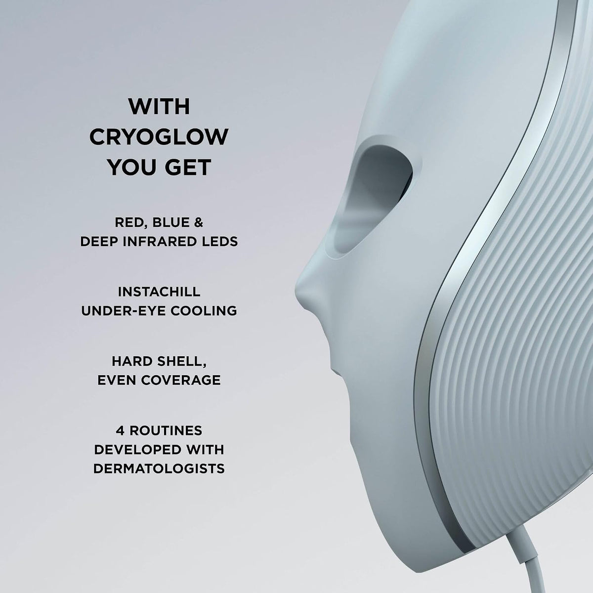 CryoGlow LED Face Mask with Under-Eye Cooling