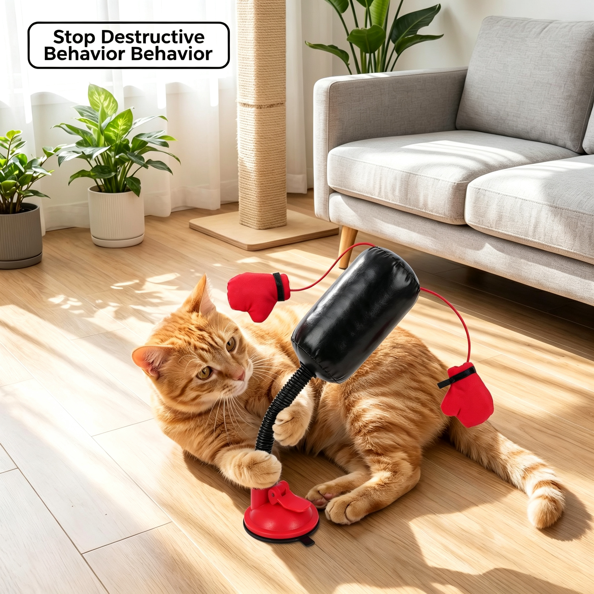 Cat Boxing Gloves Fun Teaser Toy